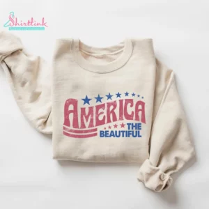 July 4th USA Crewneck Sweatshirt – America the Beautiful | Unisex 4th of July Pullover