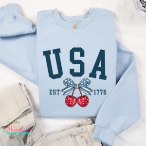USA 1776 4th of July Crewneck Sweatshirt – Patriotic Unisex Pullover for Independence Day